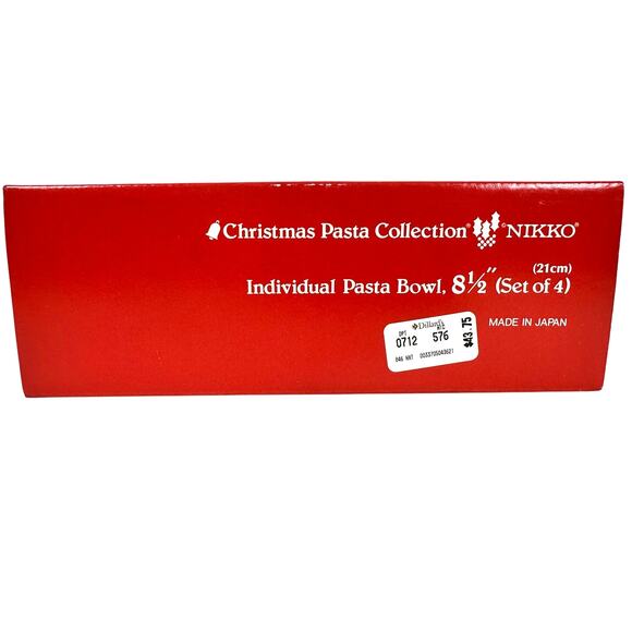 Nikko Japan Christmastime Collection 8.5" Pasta Bowls-Set of 4 in Box-Excellent! - Picture 4 of 6